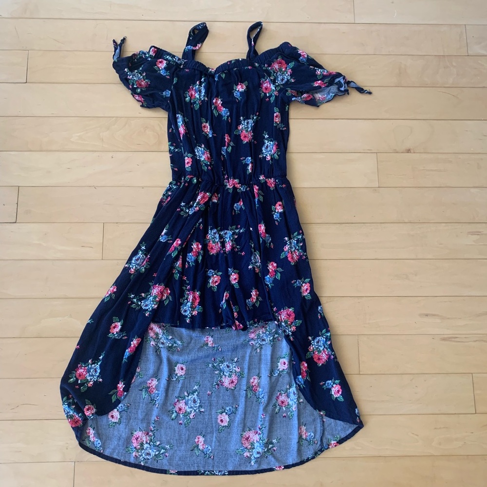 Girls off the shoulder shorts dress